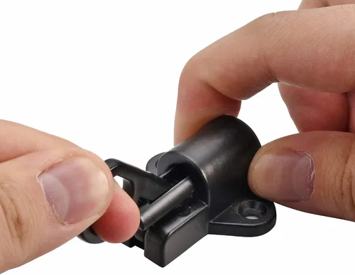 Vista 9 de 4 pestillos de cierre automático, pestillo de puerta de resorte para valla de madera, pestillos automáticos de puerta resistentes de seguridad, Negro