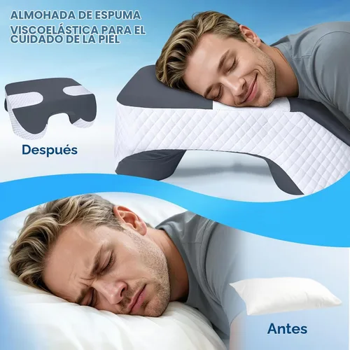 Vista 9 de Almohada para dormir lateral con orificios para los brazos, sistema de Gris