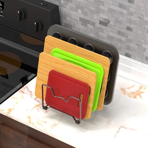 Vista 5 de Simple Houseware Organizador de artículos para el hogar de cocina, estante de despensa, bronce