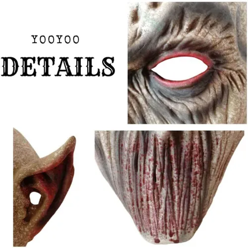 Vista 2 de YOOYOO Halloween Scary Biochemical Mask, Latex Vampire Masks, Horror Alien Devil Killer, Monster Orc Zombie Costume Cosplay