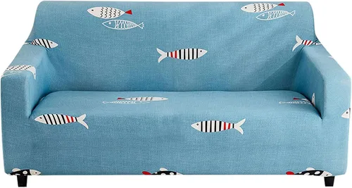 Vista 27 de MBROS Funda estampada para sofá, funda de sofá de tela elástica elástica, 1 pieza, antideslizante, universal, de elastano, protector de muebles