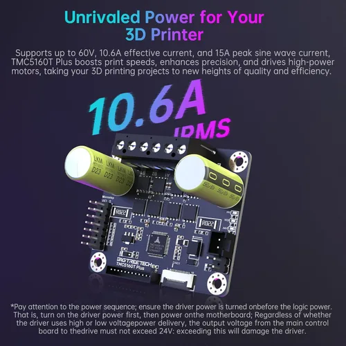 Vista 2 de BIGTREETECH TMC5160T Plus V1.0 Controlador de motor paso a paso StepStick SPI silencioso de alta velocidad de impresión 8V-60V para firmware
