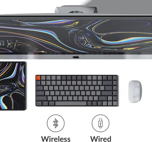 Vista 2 de Keychron K3 versión 2 teclado mecánico inalámbrico ultra delgado con cable BluetoothUSB con retroiluminación LED blanca interruptor mecánico marrón