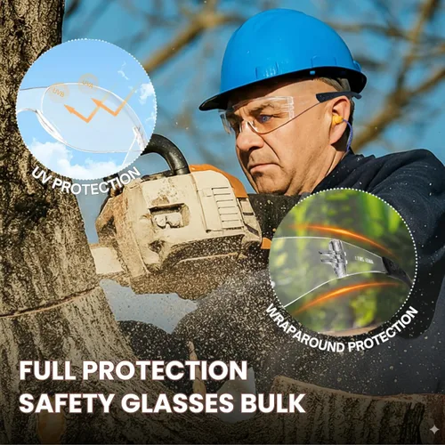 Vista 5 de Gafas de seguridad ANSI Z87.1 transparentes, paquete de 120 unidades, gafas de seguridad para hombres y mujeres, gafas de protección transparentes