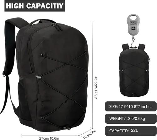 Vista 3 de KEOFID Mochila de viaje para hombres y mujeres, mochila para computadora portátil, mochila resistente al agua, mochila para la universidad, mochila