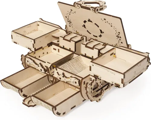 Vista 3 de UGEARS Rompecabezas de madera 3D de caja antigua para adultos - Kits
