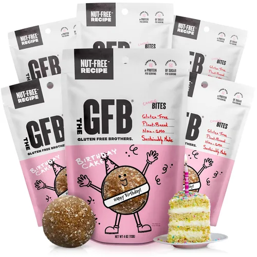Vista 13 de The GFB Bocaditos de proteína aptos para alérgenos para pastel de cumpleaños, aperitivos sin gluten sin nueces, bolas de proteína a base de plantas