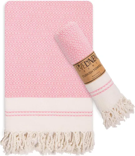 Vista 9 de Evelynen - Juego de 2 toallas de mano turcas para baño y cocina, toallas de mano bohemias con bucles para colgar, para cara, té, plato, cocina