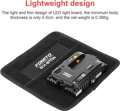 Vista 5 de Fomito Panel de luz LED flexible plegable, iluminación suave regulable en la cámara, 2500K-6500K CRI95, a prueba de salpicaduras para fotografía