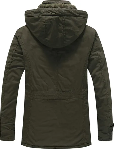 Vista 2 de Chaqueta WenVen, parca de invierno con capucha extraíble, cálida, para hombre