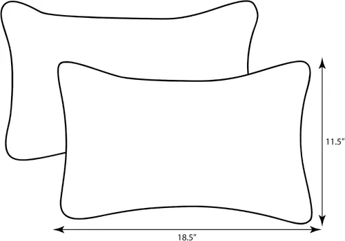 Vista 4 de Pillow Perfect - 620343 Almohadas lumbares capri, para exteriores/interiores, 11.5 x 18.5 pulgadas, color azul, paquete de 2