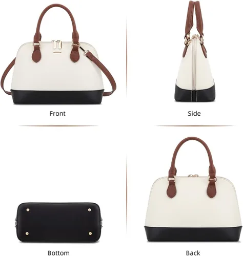 Vista 8 de LOVEVOOK Bolso para Mujer Pequeño Bolsos Cruzados Clásico Doble Cremallera Asa Superior Bolso Satchel Tipo Cúpula