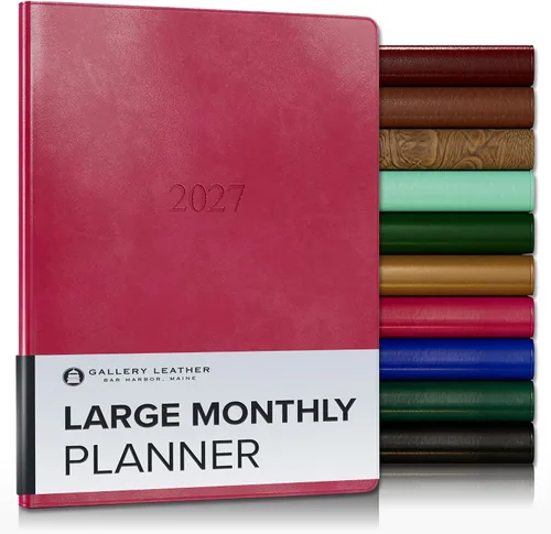 Vista 33 de Gallery Leather Agenda mensual grande 2026-2027 Acadia Navy