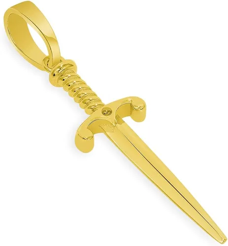 Vista 2 de Colgante de espada larga de oro amarillo macizo de 14 k, Oro amarillo, no aplica