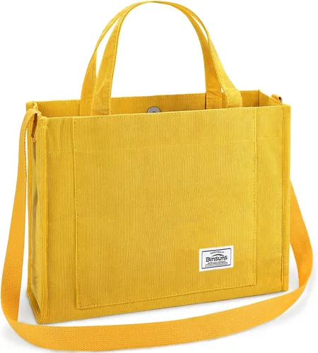 Vista 19 de Corduroy Tote Bag for Women Small Satchel Bag Mini Tote Bag Aesthetic Crossbody Handbag - School Work Travel Shopping