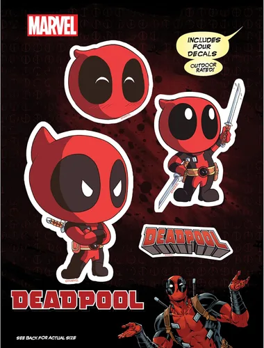 Vista 11 de Marvel Deadpool Calcomanías de vinilo – Juego de 3 calcomanías de vinilo Deadpool para automóvil, ventana, camión, parachoques, laptop, vaso, 1991