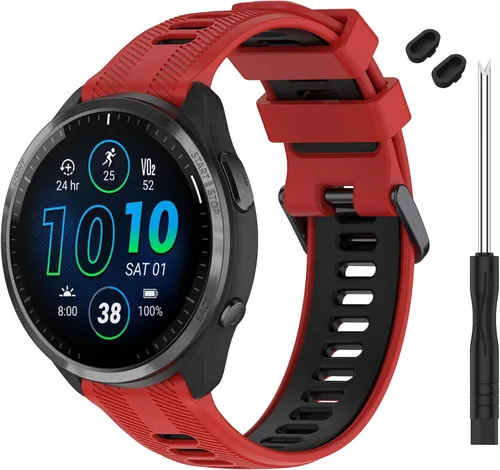 Vista 9 de Correa compatible con reloj Garmin Forerunner 965 – Correa de repuesto de silicona suave para reloj inteligente 965 para mujeres y hombres