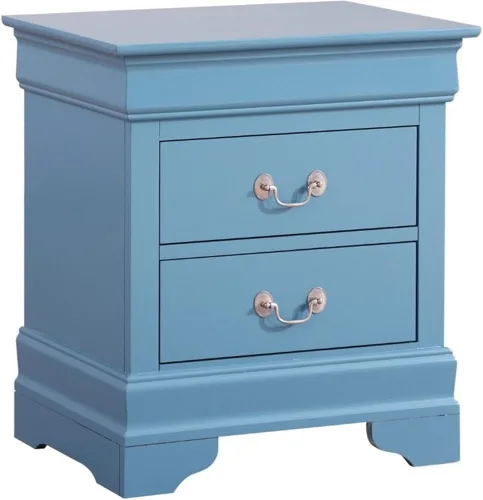 Vista 12 de Glory Furniture Louis Phillipe - Mesita de noche con 2 cajones, color blanco