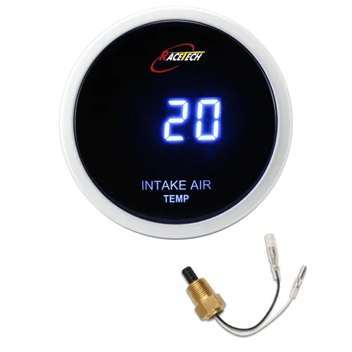 Vista 12 de RACETECH Medidor Digital Dual de Presión de Aceite y Voltímetro - 145 PSI, 8~18V - 52 mm 2-1/16" 20 LED Anillo Exterior Azul con Función