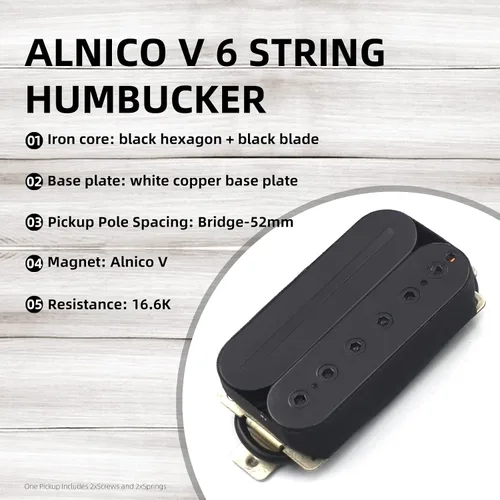 Vista 2 de MAXCHEER Alnico - Guitarra eléctrica de 5 puentes, hoja humbucker/tornillo hexagonal, ajuste de doble bobina, pastilla de guitarra con 4 cables