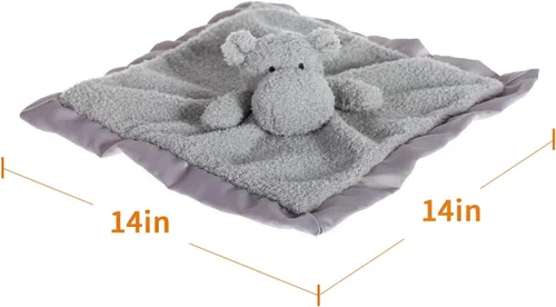 Vista 6 de Apricot Lamb Animales de peluche Hipopótamo Manta de Seguridad Infantil Guardería Carácter Manta de lujo Snuggler Plush Baby Lovey (Hippo)