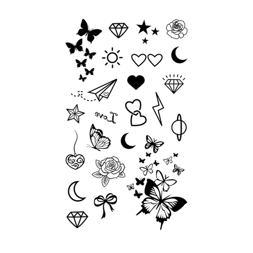 Vista 8 de MapofBeauty 2 unids etiqueta engomada temporal impermeable del tatuaje de la estrella negra