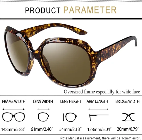 Vista 180 de Joopin Lentes de sol de gran tamaño para mujer, polarizados, grandes, para conducción, protección UV, grandes sombras