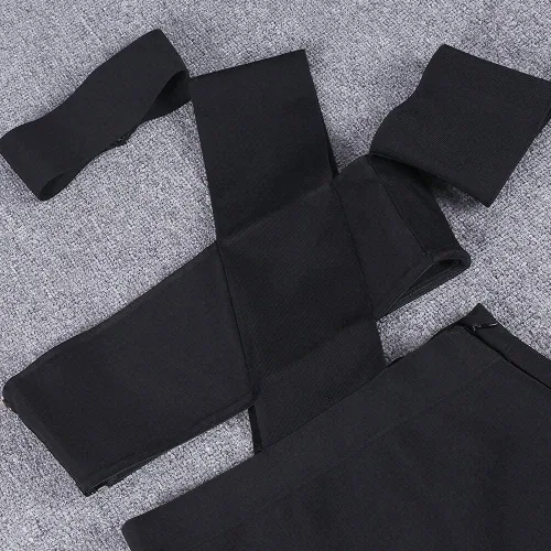Vista 8 de UONBOX Vestido de vendaje ajustado para mujer, sexy, con corte halter y línea de busto