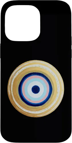 Vista 21 de Carcasa para iPhone 17 con protección contra maldiciones amarillas y negras, color rosa