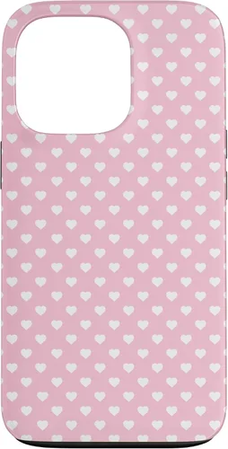 Vista 10 de Hearts Pattern Light Pink White Valentine Case for iPhone 17