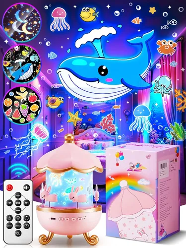 Vista 10 de Frozen Toys,Proyector de luz nocturna para niños con 19 películas y 15 Azul