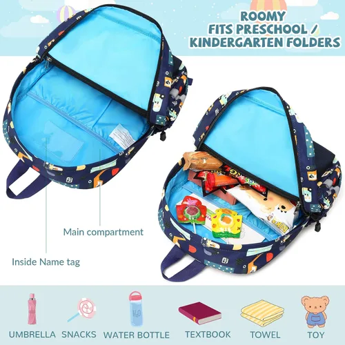 Vista 5 de Mygreen Mochila preescolar, mochilas para niños pequeños con correa en el pecho, Modernoajustado