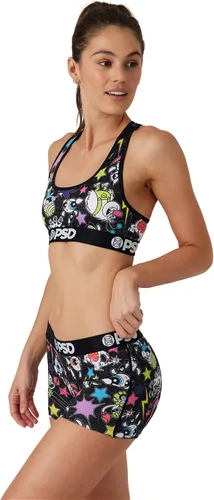 Vista 3 de PSD Brasier deportivo para mujer, con espalda cruzada, con tela de microfibra transpirable
