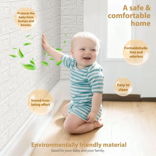 Vista 5 de JOLOV 10 piezas de paneles de pared 3D para despegar y pegar - espuma PE autoadhesiva de bricolaje, impermeable, perfecta para decoración de paredes
