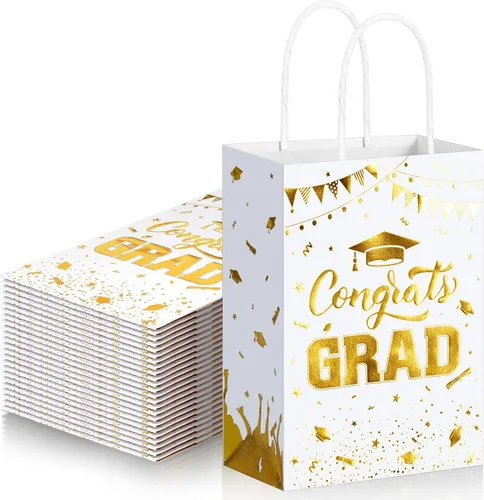 Vista 12 de TaoBary 24 bolsas de regalo de graduación de arcoíris negro 2026, bolsas de felicitaciones de graduación, recuerdos de fiesta con asas, regalos