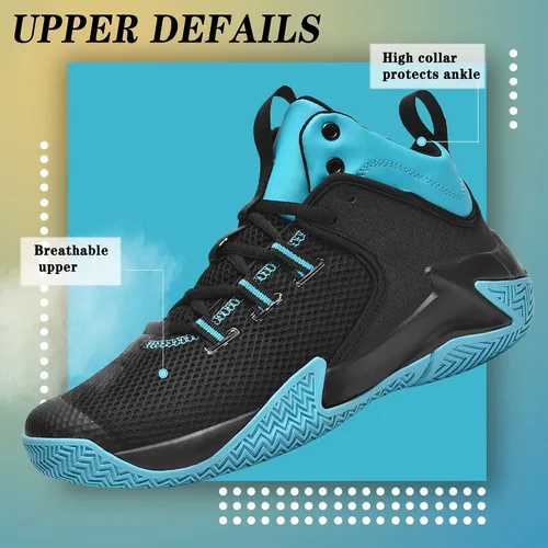 Vista 2 de CJSPORX - Tenis de baloncesto para hombre, transpirables, antideslizantes, para correr