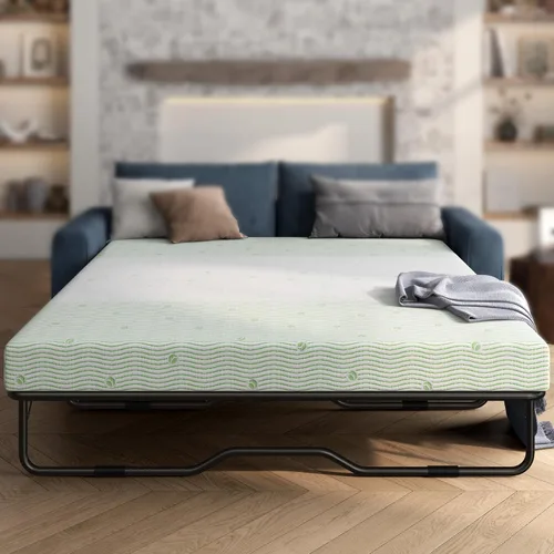 Vista 10 de Colchón de espuma viscoelástica de gel de 4 pulgadas tamaño matrimonial, repuesto de colchón para sofá, cama, habitaciones de invitados, caravanas