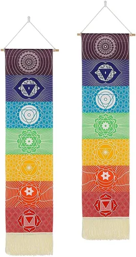Vista 11 de Ochine Paquete de 2 tapices de fase lunar para colgar en la pared, tapices bohemios, fases blancas y negras, decoración del hogar para sala de estar