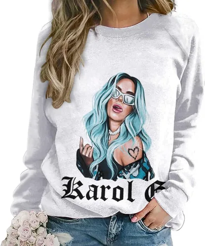Vista 2 de PAPERBAGS Sudadera para mujer, cuello redondo, manga larga, informal, sin botones