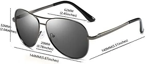 Vista 2 de OwO fotocromático aviador polarizado gafas de sol de conducción para hombres y mujeres anti-deslumbrante protección UV grande