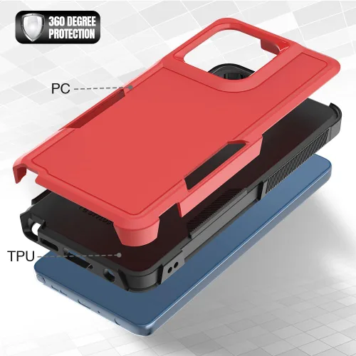 Vista 16 de Jeylly para Moto G Stylus 5G 2021 Funda con [2 Pack] Protector de Pantalla de Vidrio Templado, Protección Grado Militar Anti-Arañazos, Funda A