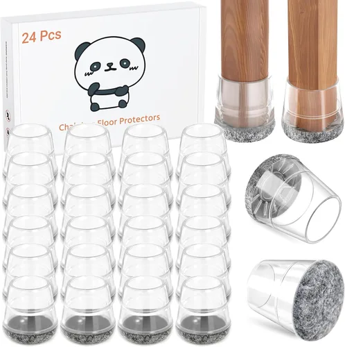 Vista 8 de 24 piezas de protectores de pata de silla de silicona extra pequeños (1,5 cm - 2 cm) almohadillas de goma y fieltro para patas de muebles
