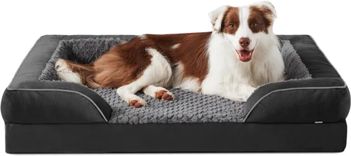 Vista 15 de INVENHO Sofá ortopédico de espuma para perros medianos con funda extraíble lavable, forro impermeable y parte inferior antideslizante
