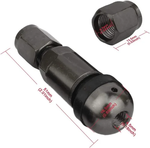 Vista 2 de TOMALL Tapones de vástago de válvula de neumático atornillados a prueba de explosiones sin cámara TPMS Vástago de válvula de aleación de aluminio