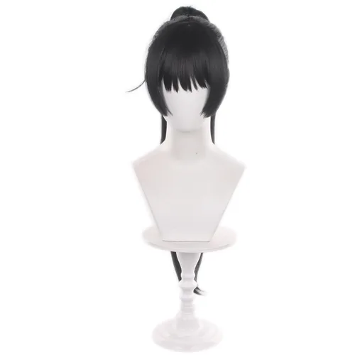 Vista 20 de Peluca de cosplay de pelo corto rizado negro para adultos, pelucas de Halloween para mujeres y hombres