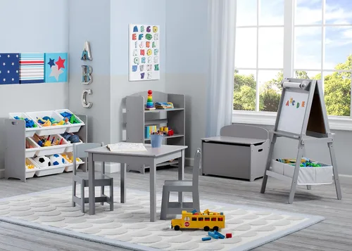 Vista 8 de Delta Children MySize Deluxe - Caja de juguetes, color gris