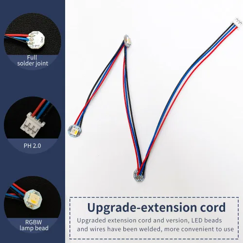 Vista 3 de 1 pieza RGBW Mini botón PCB LED soldado con cables de PTFE más largos + 3 piezas de resina transparente SLA parte LED Kit de carcasa de pantalla LED