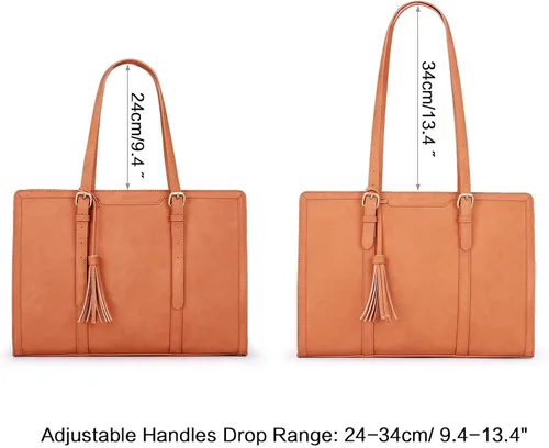 Vista 6 de ECOSUSI Bolsa para laptop de hasta 156 pulgadas para mujer bolsos de oficina de gran capacidad con compartimentos de 3 capas