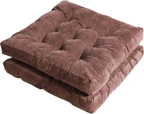 Vista 9 de Tiita Juego de 2 cojines redondos para sillas de oficina, 22 x 22 pulgadas, para exteriores, para adultos, sentados, patio, jardín, beige
