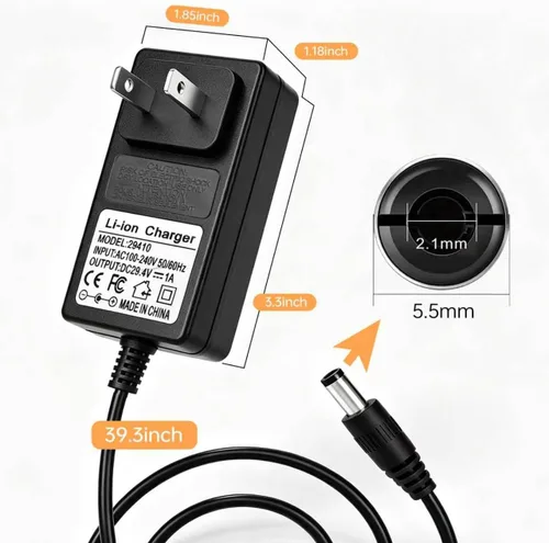 Vista 6 de Cargador de repuesto de 29.4 V para baterías de litio de 24 V/25.2 V para Hoverboard Gotrax, cable adaptador de cargador de alimentación de 29.4